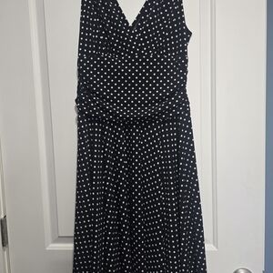 Ronni Nicole Black and White Polka Dot Midi Dress